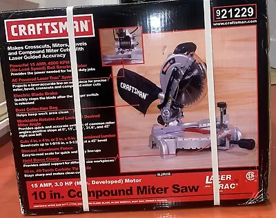 Craftsman 15 Amps 10 In. Corded Folding Compound Miter Saw With Laser New NIB • $149