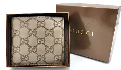 Authentic GUCCI Guccissima Bifold Wallet Leather Brown With Box 146223 • $193