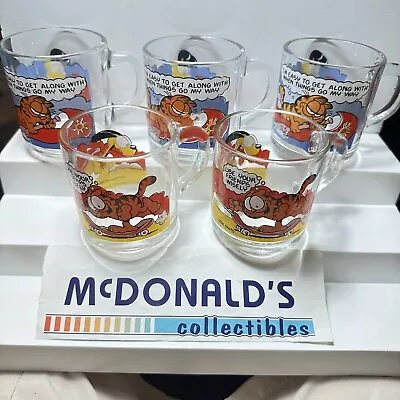 Garfield Set Of 5 Vintage 1978 McDonald’s Jim Davis Collection Coffee Mugs/Cups • $27.95