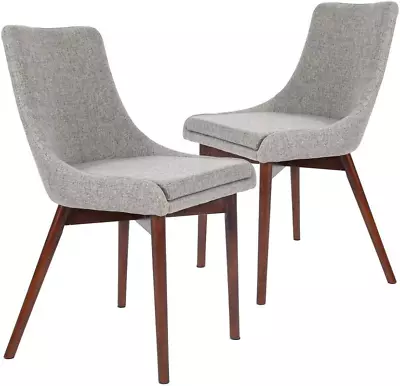 Upholstered Fabric Chairs And Solid Wood Legs For Kitchen Dining Bedroom Living  • $177.99