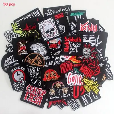 Random Lot Of 50 Rock Band Patches Iron On Music Punk Roll Heavy Metal Sew • $39.99