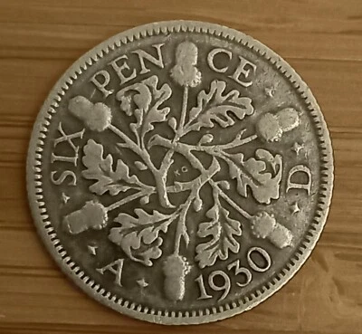 £1.49 • Buy 1930 King George V Silver (0.5) Sixpence Coin