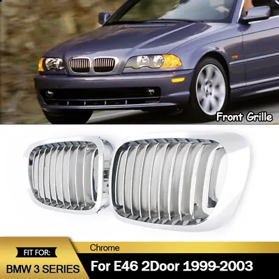 Chrome Front Kidney Grill For 1999-2002 BMW E46 3 Series 325Ci 330Ci Convertible • $34.99