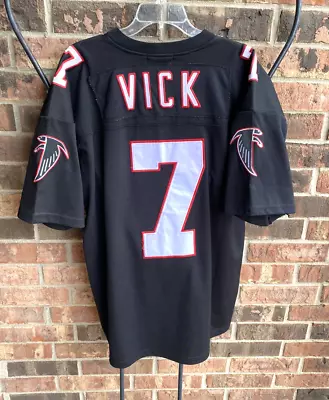 NFL Atl Falcons Michael Vick 7 Michael & Ness Throwback Black Sewn Jersey Men 52 • $69.97