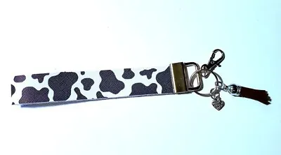 Wristlet Keychain Short Key Lanyard Wrist Strap For Keys Cow Print Keychain • £5.95