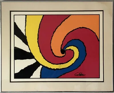 Alexander Calder Vintage Modern Art Spiral Lithograph Old Cubist Abstract Signed • $1800