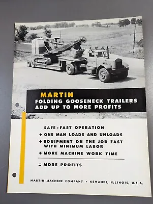 Martin Folding Gooseneck Trailers Brochure Form DM. 161 • $14.40