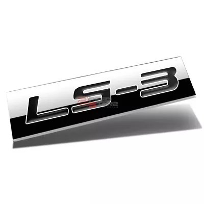 3d Polished Black Letters Ls3 Metal Emblem Decal Logo Trim Badge 3m Adhesive • $6.88