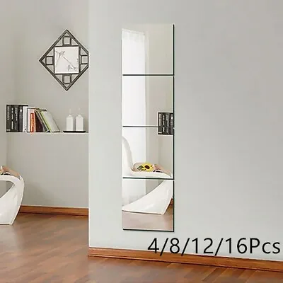 New Plastic Wall Mirror Tiles Anti-shatter Safety Acrylic Perspex Sheet 30*30cm • £8.99