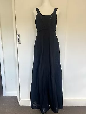 Country Road Dress 8 Black Maxi Fit & Flare 100% Cotton Item62 • $28