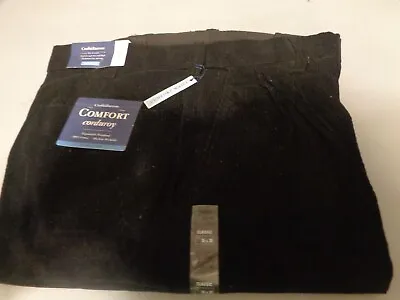 Men's Croft & Barrow Comfort Corduroy Pleated Front Cotton Pants Black NEW! NWT! • $34.95