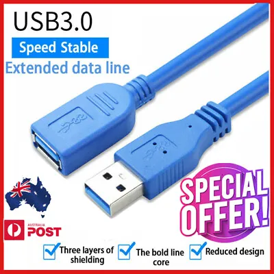 $6.90 • Buy Super Speed Cable Data Extension Cord USB 3.0 Male To Female PC Mining Laptop AU