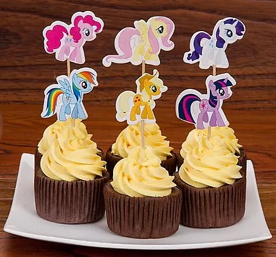 24 Pcs My Little Pony Cupcake Toppers Kids Birthday Party Supplies. • $4.99