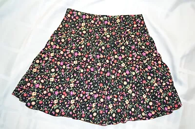 Gymboree FIESTA DEL SOL Black Knit Skirt Skort Multi-color Floral NWT 7 • $26.50