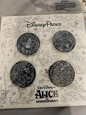 2014 Disney Parks - Alice In Wonderland 4 Pin Set Cheshire Cat Rabbit Mad Hatter • $25