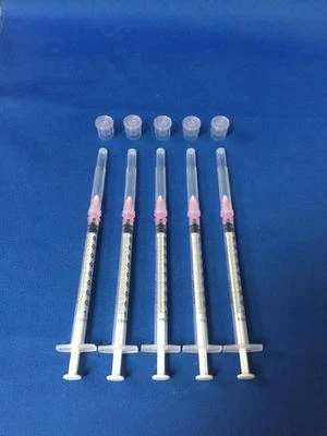 $5.99 • Buy 5 Pack 1ml Syringe + BLUNT TIP NEEDLE 18 Gauge 1 1/2   W/Caps DIY Liquid Glue