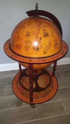 18 Inch Large Vintage Globe Cocktail Bar  World Map  • $129