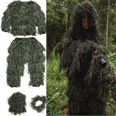 3D Ghillie Suit Camouflage Hunting Suit For Men Military Hunters Sniper&Airsoft • $53.75