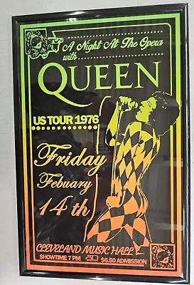 Queen 1976 Cleveland Music Hall Concert Poster 11 X 17 Framed • $21.99