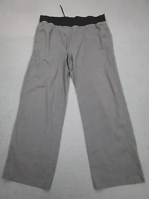 Prana Pants Mens XL Gray Vaha Hemp Blend Pull On Elastic Waist Loose Lightweight • $26.99