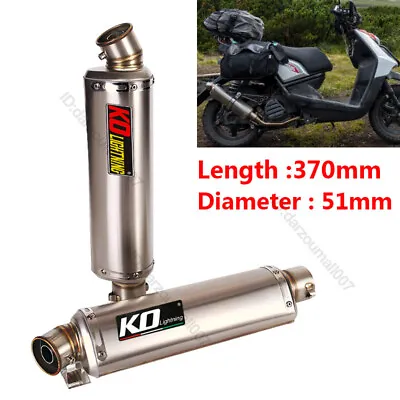 Universal Exhaust Muffler Pipe With Silencer Slip On 51mm Motorcycle Scooter ATV • $65.08