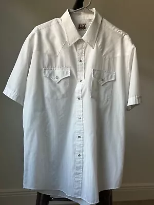 Vintage Ely Cattlemen Pearl Snap Button Down Western Short Sleeve Mens XL Shirt • $18.39