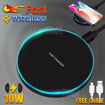 10W/15W Qi Wireless Charging Charger For IPhone 13 12 11 Pro Max Samsung S10 S20 • $10.99