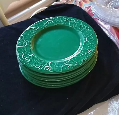 Varages Plates France Ivy Pattern Luncheon Dessert Salad Green (7) 8 1/2   • $35