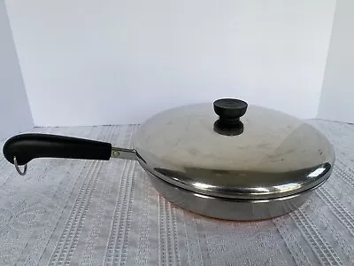 VTG Revere Ware 1801 Copper Clad Stainless Steel 10  Frying Pan VG • $18.50