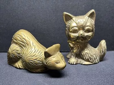 Vintage Brass Cat Figurines Small Lot • $18.24