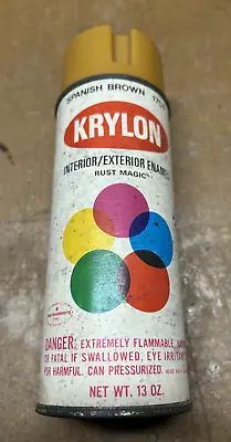 Vintage Krylon Spanish Brown 1704 Borden 13oz Spray Paint Paper Labelnotch Top • $225