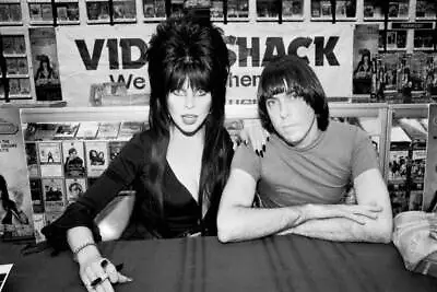 Cassandra Peterson In Costume As 'Elvira' And Musician Johnny Ram Old Photo 1 • $5.87
