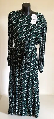 Zara Women's Dress Midi Length With Self Belt & Long Sleeves Size XL BNWT • $109