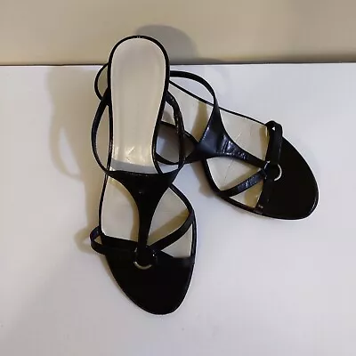 Ladies Black Leather Strappy Sandals. Enzo Angiolini. Size 7m • $35