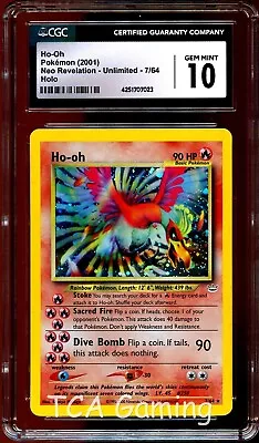 CGC 10 GEM MINT Ho-Oh 7/64 HOLO RARE Neo Revelation Pokemon Card 023 • $1399.99