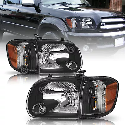 Fit 2005 2006 Toyota Tundra / 05-07 Sequoia Black Headlights Headlamps • $99.99