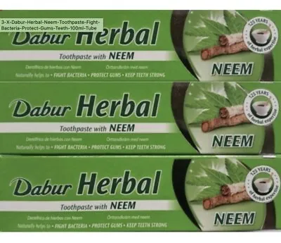 £12.50 • Buy 3x Dabur Herbal Toothpaste - Neem - 100 Ml -