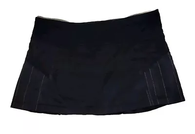 Lululemon Womens Size 10 Black Side Stripes Pleated Athletic Tennis Skirt Skort  • $25