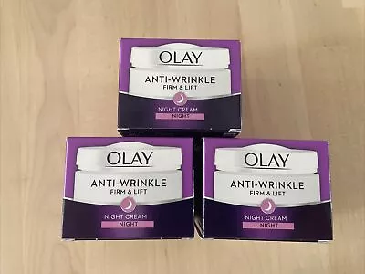 Olay Anti Wrinkle 50ml Night Cream X3 • £9