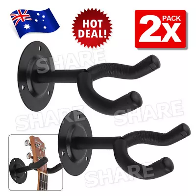 $10.85 • Buy 2x Wall Hangers Foam Padded Hook Mount Holder For Electric Acoustic Bass Guitar