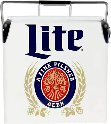 Miller Lite Retro Ice Chest Cooler With Bottle Opener 13L (14 Qt) 18 Can Capaci • $116.99