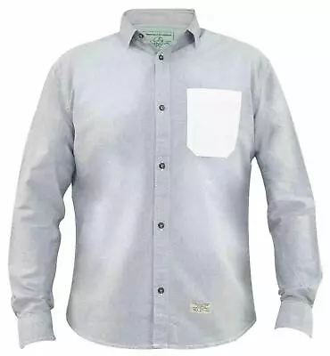 Mens Cotton Jack South Long Sleeve Button Shirt Collar Pocket Shirt ✅ • £8.99