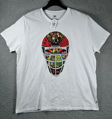 Levis Shirt Mens XXL 2XL White Giant Mask Graphic Crew Neck NWT MSRP $39.99 • $25.99