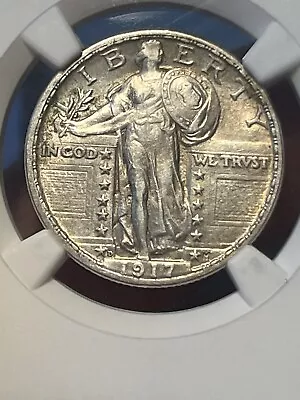 1917 D Standing Liberty Quarter AU About Uncirculated Details NGC • $180