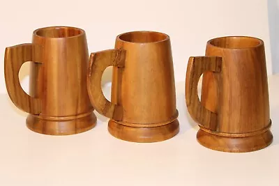 3 Or 4 Vtg Tiki Monkey Pod Wood Mugs Philippines Beer Stein Renfaire • $12.50