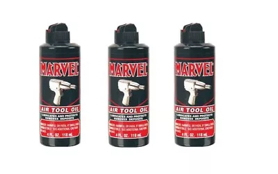 Marvel MM080R Air Tool Oil 4 Oz. Lubricates And Protects Removes Deposits 3 Pack • $15.99