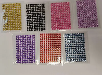 £1.49 • Buy Sheet 176 Self Adhesive 4mm Hearts Craft Diamante Gems Stick On Crystals