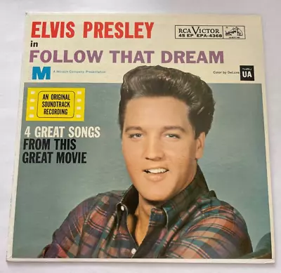 Elvis Presley In  Follow That Dream  EP 45 In Cardboard Sleeve -RCA Victor - NM! • $7