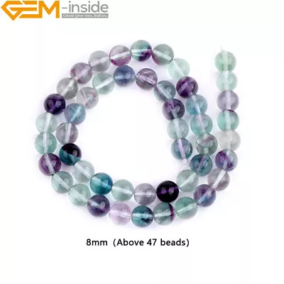 AAA Grade Rainbow Fluorite Round Natural Gemstone Beads For Jewelry Making 15  • £12.71