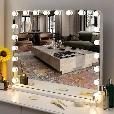 80x60CM Hollywood Makeup Mirror Vanity Light Mirror With Dimmable 15 LEDs Bulbs • £99.99